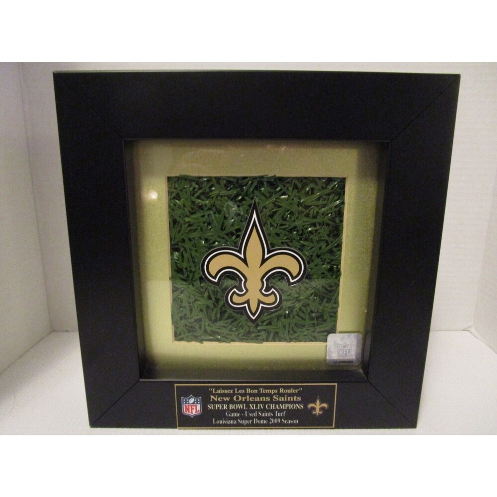 New Orleans Saints Super Bowl XLIV Champions Game Used Turf Framed NFL Official